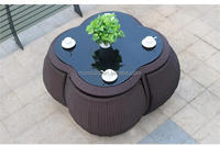 Chaises modernes pour restaurants, chaises de salle à manger en rotin pour l'extérieur, ensembles de table et de jardin, ensemble patio peu encombrant