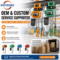 Palans électriques à chaîne Rayvanbo 1-5 tonnes avec télécommande sans fil 380V type ER certifiés CE, neufs pour hôtels et ateliers
