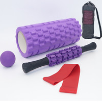 Vente en gros de bâton de rouleau de massage musculaire 6 en 1 Yoga de silicone petite boule de Fascia bande de résistance rouleau en mousse ensemble de boule de rouleau de massage