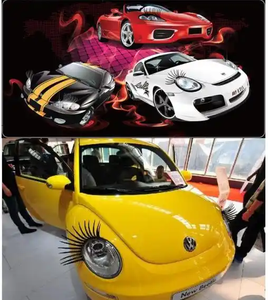 Venta caliente coche faro cejas pestañas decorativas pegatinas venta al por mayor fasation bonitas pestañas de coche para faros - Product Image 5