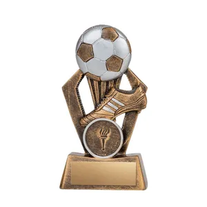 Customized Nameplate Mini Bronze Resin Soccer Boot Trophy