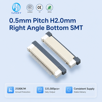 Connecteur FPC à contact inférieur de type tiroir, pas de 0,5 mm, SMT, type ZIF, 22P-60P, expédition rapide, directement de l'usine pour les fabricants de circuits imprimés