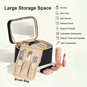 Organisateur de cosmétiques portable OBOX avec éclairage, plusieurs couleurs disponibles, trousse de maquillage personnalisée avec miroir LED pour les maquilleurs - Product Image 2