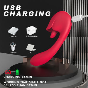 Juguetes sexuales femeninos 2 en 1 Vibración para lamer la lengua Masaje calmante y masturbador Vibrador sexual - Product Image 2