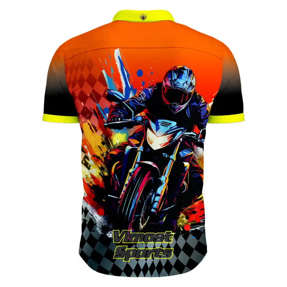 E camisas esportivas polo para jogos com logotipo personalizado e logotipo do patrocinador polo de corrida de moto