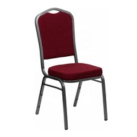 Chaises empilables commerciales en fer durable avec coussin en mousse haute densité pour mariages, événements de restauration, banquets, hôpitaux, parcs et extérieur