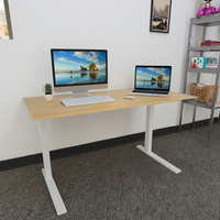 Bureau de travail incurvé, bureau debout en bambou écologique, pieds réglables électriques, bambou Factory Ecomax