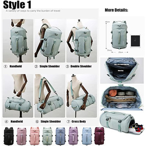 Lona de nailon personalizada, portátil, duradero, zapato, espacio, viaje, ejercicio, tela impermeable, deporte, bolsa de gimnasio con logotipo, bolsa de lona - Product Image 2