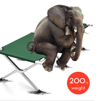 Lit de camping pliable léger E-RIKE, résistant, pour extérieur, capacité 200 kg, pour adultes