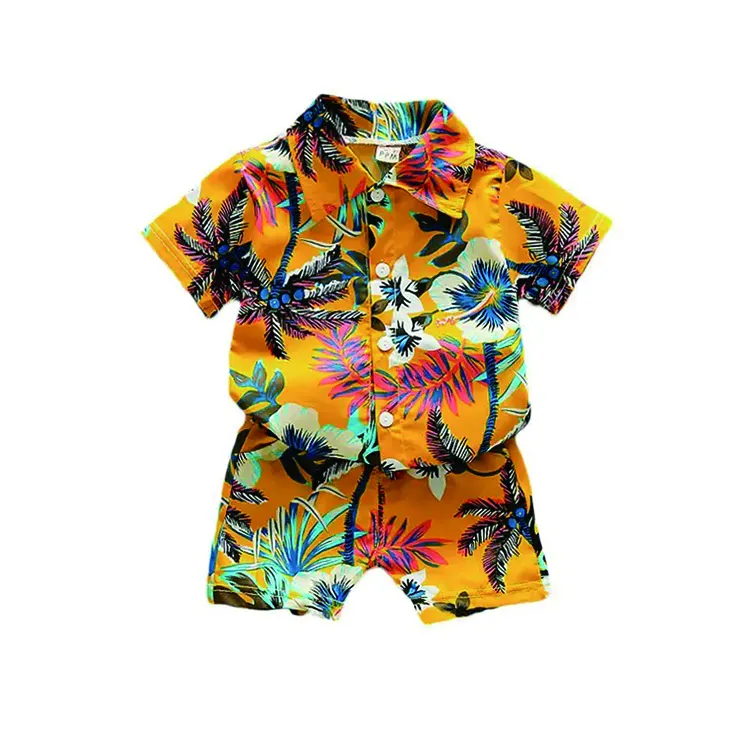 OEM Custom Baby Boys' Clothing Sets Kid Clothes Short Sleeve 2pcs Baby Boys Casual Set Clothes Polo Neck Cardigan Top