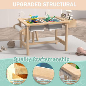 Cadeaux d'anniversaire pour garçons et filles, table sensorielle pour enfants avec 2 bacs sensoriels, planche double face - Product Image 5