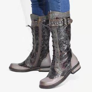 2021 nouvelle Arrivée Offre Spéciale Bottes <span class=keywords><strong>Style</strong></span> Ethnique Vintage Mi Talon over-the-genou Bottes De Femmes - Product Image 2