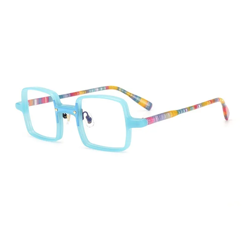 نظارات القراءة اليابانية المصقولة باليد إطارات عتيقة مربعة مضادة للضوء الأزرق للرجال