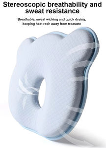 Oreiller pour bébé en mousse à mémoire de forme en coton doux et respirant pour nouveau-né avec un design mignon d'ours, <span class=keywords><strong>coussin</strong></span> de <span class=keywords><strong>soutien</strong></span> de la tête - Product Image 4