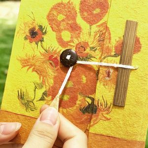 Carnet en papier Lokta du Népal fait main, journal artistique <span class=keywords><strong>Van</strong></span> <span class=keywords><strong>Gogh</strong></span> Nuit étoilée, journal ethnique vintage écologique, cadeau pour artiste - Product Image 3