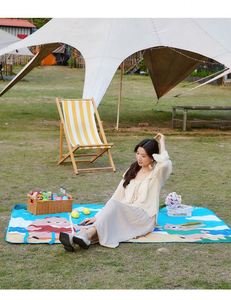 ผ้าปูปิกนิกอ๊อกซ์ฟอร์ดกันความชื้น กันน้ำ หนาพิเศษ พกพาสะดวก สำหรับเดินทาง ท่องเที่ยว แคมป์ปิ้ง  ลายพิมพ์ตามสั่ง - Product Image 3