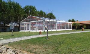 Grande Tenda per Eventi con Tetto in PVC Trasparente, Struttura in Alluminio, per Tutte le Stagioni, per Feste, Ricevimenti e Matrimoni - Product Image 3