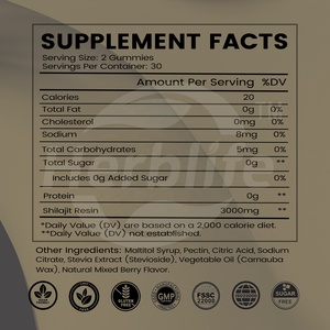 OEM ODM Hot Selling Sugar Free Natural Pure Himalayan Shilajit Gummies <b>Supplements</b> 3000mg for Men & Women - Product Image 4