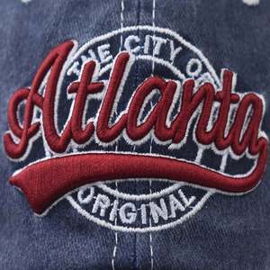 Casquette de baseball en coton délavé vintage à broderie personnalisée Atlanta, style décontracté et sportif, idéale pour l'extérieur – Nouvelle collection très prisée - Product Image 4
