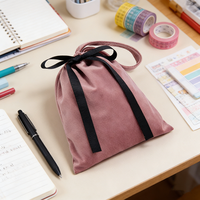 Sac à cordon en velours uni, sac de voyage portable pour cosmétiques, pochette de rangement multi-usages, sac de rangement pour cadeaux