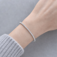 Bracelet tennis en or blanc massif 10K 14K 18K avec diamants de laboratoire taille ronde 7CT à quatre griffes, 7,5 pouces, certifié IGI, bijoux fins
