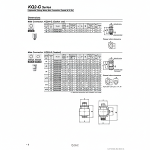 นิวเมติกส์แบบสัมผัสเดียว KQ2H10-04GS ชิ้นส่วนนิวเมติก SMC - Product Image 1