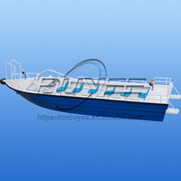 Yacht sportif en aluminium soudé de 6,5 m (21,3 pi), bateau de pêche de luxe de petite taille, bateau rapide à pont ouvert pour 10-12 personnes, adapté aux rivières