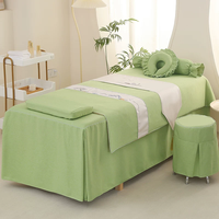 Housse de lit de spa en tissu doux, respirant et portable, avec jupe de table de massage professionnelle à volants pour salon de beauté et tatouage