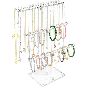 Hot Bán Trong Suốt Acrylic Vòng Cổ Tổ Chức Vòng Đeo Tay Vòng Trang Sức Hiển Thị Đứng Rõ Ràng Bông Tai Hiển Thị Giá - Product Image 1