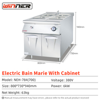 4-Tank Kommerzielles Elektrisches Bain-Marie aus Edelstahl, Speisenwärmer für Restaurants, Buffets und Catering, Warmhaltegerät für Speisen