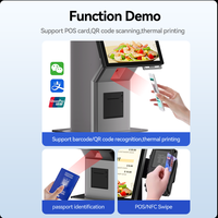 Kiosque de paiement à écran tactile de 21,5 pouces à montage au plafond pour intérieur, avec SDK, reconnaissance faciale, système d'exploitation Android/Windows pour la commande en libre-service