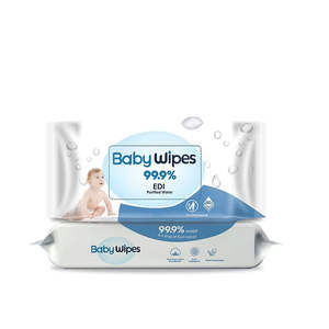 Label kustom perlindungan murni ramah lingkungan bahan spunrenda dapat dikembangkan lembut tidak beraroma tisu basah bayi 60 buah + 80 buah pembersihan - Product Image 1