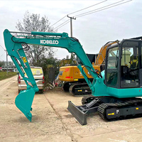 Excavator Mini Crawler Kobelco SK60 Bekas 6 Ton Asli Jepang, Mesin Penggali Hidrolik untuk Pekerjaan Konstruksi, Lanskap, dan Pembuatan Parit
