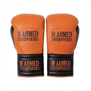 Guantes de Boxeo de Cuero Genuino, Guantes de Entrenamiento de Dedos Completos, Correa de Muñeca Ajustable, Equipo para Combates - Product Image 1