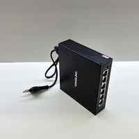 Switch PoE de 6 Puertos 10/100Mbps con 4 Puertos PoE de Largo Alcance 250m y 2 Puertos Uplink, Compatible con IEEE802.3 Af/at para Cámaras IP