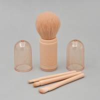 4 Pcs Set Kuas Makeup Wajah dan Mata, Bulu Kuas Lembut dan Tahan Lama, Kit Lengkap untuk Meratakan Riasan Sehari-hari