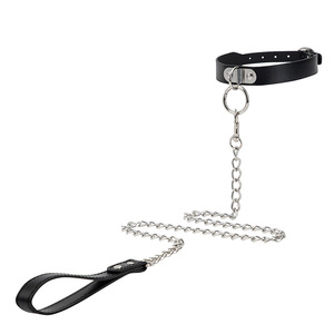 HENGHAO Collier en cuir noir sexy, laisse de bondage, menottes, jouet sexuel pour adultes, coquin, petit maître et esclave, <span class=keywords><strong>BDSM</strong></span>, 100% étanche, 200g - Product Image 4