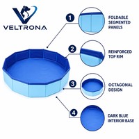 Piscine pliable pour animaux de compagnie, octogonale, bleue, en PVC, baignoire pliable pour chien et chat, piscine extérieure, multi-tailles, portable
