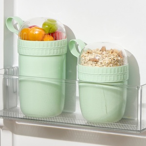 Reusable Milk Lunchpot <b>Plastic</b> Portable Yoghurt Cereal <b>Cups</b> Eco Friendly <b>Drinking</b> Oat Portable Lid Breakfast Travel - Product Image 4