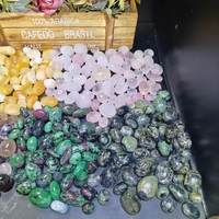 Prix de gros, cristal de quartz rose sculpté à la main, cristal naturel de guérison, cristal de matériaux mixtes, pierre de rubis roulée, artisanat pour cadeaux