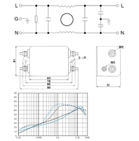 Filtre de puissance monophasé QEMA2-A4-30A 115/250VAC 30A EMC/EMI à faible courant de fuite, filtre de ligne électrique, filtre RFI pour moteur