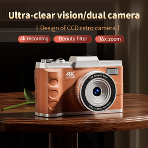 กล้องดีไซน์ย้อนยุคขนาดเล็ก 4K OEM/ODM ซูม 16 เท่า ป้องกันภาพสั่นไหว พกพาสะดวก โฟกัสอัตโนมัติ กล้องดิจิตอลสำหรับเด็ก เป็นของขวัญ - Product Image 3