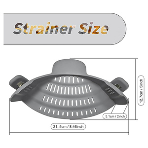 Hot Sale Heat Resistant Silicone <b>Snaps</b> Strain <b>Clip</b> on Colander Food Strainers Silicone Strainers - Product Image 4