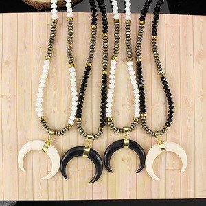 <span class=keywords><strong>Collier</strong></span> NE2361 en corne de bœuf, <span class=keywords><strong>lune</strong></span> inversée, croissant de <span class=keywords><strong>lune</strong></span> - Product Image 2