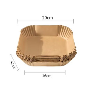 8 Inch 100pcs 125pcs Disposable Air Fryer <strong>Liner</strong> Square Oil-proof Parchment Paper <strong>Liners</strong> Water-proof <strong>Airfryer</strong> Baking Paper - Product Image 2