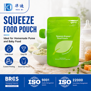 Pochettes alimentaires personnalisées imprimées 200 ml, à bec verseur latéral, réutilisables, sans BPA, pour purées <span class=keywords><strong>maison</strong></span> - Product Image 1