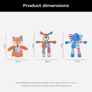 צעצוע כלבים חדש יוקרתי קלאסי מצויר עמיד בפני נשיכות מצמר קורדרוי רך עם צפצפה - Product Image 6