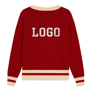 Custom Logos Sorority Women's Knitted <b>Cardigan</b> <b>Sweater</b> V-Neck Long Sleeve Solid Pattern Soft fabric - Product Image 2