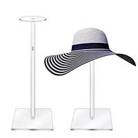 Expositor de Acrílico Transparente de Grado Óptico, Diseño Profesional ODM, Soporte de Dos Niveles para Sombreros y Pelucas, para Exhibición en Salones y Tiendas