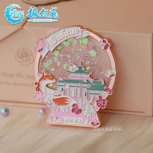 Elektroliz gül altın Wuhan yumuşak emaye quicksand buzdolabı sticker özel doğal nokta metal buzdolabı sticker özel - Product Image 4